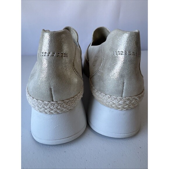 Paul Green Candice Metallic Silver Leather Platform Slip-On Sneakers Women Sz 9 - Picture 5 of 15